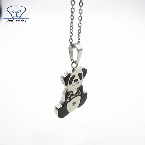 Mode Putih Dan Hitam Enamel Liontin Hewan Lucu Panda Pendant
