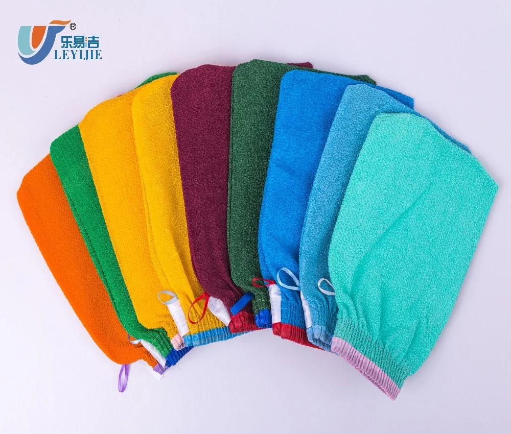 

2019 New Fashion Viscose Exfoliating Hammam Glove Beauty Skin Cloth Scrub Bath Scrubbers Glove Mitt