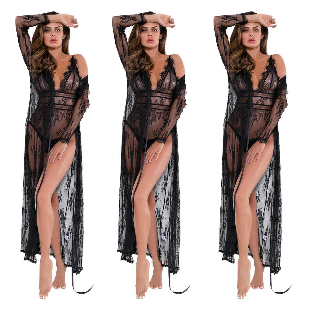 

drop shipping lace luxury nightgown sleepwear nighty sexy honeymoon night dress for women, Picture