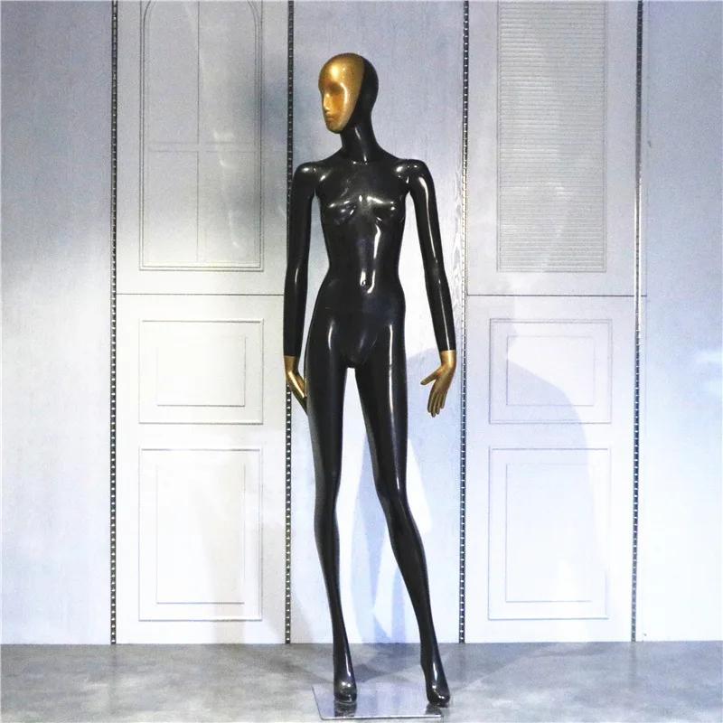Xinji Mannequin Glossy Black Female Mannequin Full Body Manqui With Egg