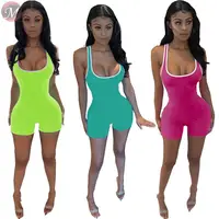 

9070410 queenmoen hot women clothing solid color suspender bodycon woman one piece jumpsuit sport rompers