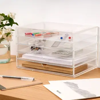 muji acrylic desk storage stationery case organizer drawers drawer box clear accessories canada plexiglass versatile stationary japan konmari method ultimate