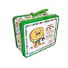Cute rectangular lunch tin box with handle and lock/customized lunch box /kids metal lunch box with hinged lid