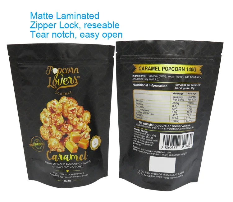 Heat Seal Popcorn Bag Sealable Plastic Zip Lock Custom Print Popcorn Bags Buy Custom Print