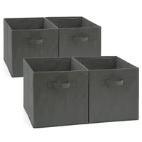 

Cloth Organizer Box 16" x 10" x 12" inch Foldable Household Storage Blanket Linen Cube Bin with Lid,PVC Window,Handle