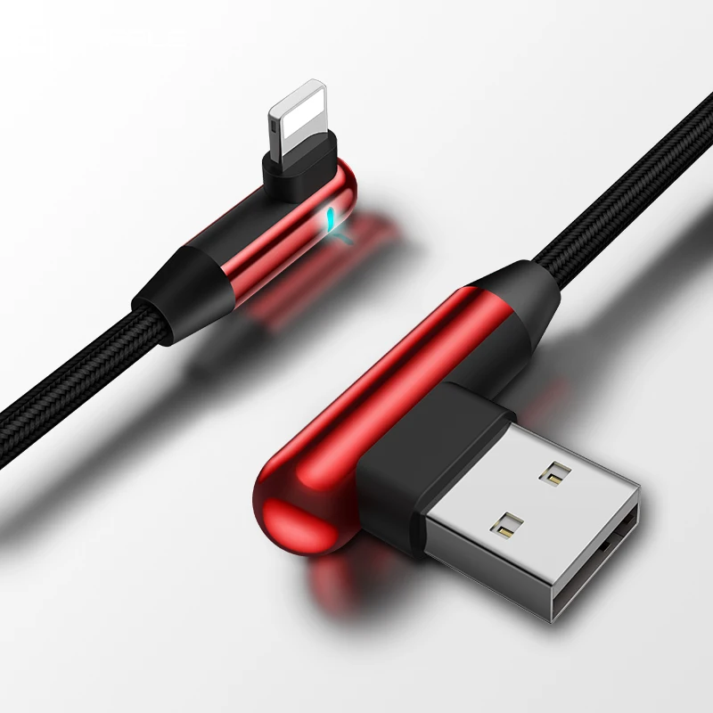 

L-Type Fiber Optic Usb Charger Cable Competitive Price, Black;red