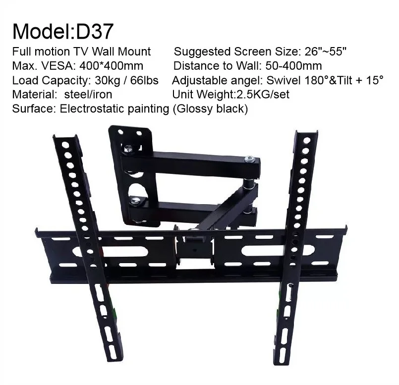 Folding Tv Stand With 180 Degree Swing Arm Metal Led Tv Wall Mount