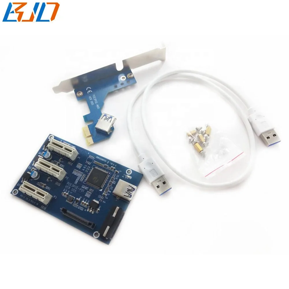 

PCIe 1 to 3 * PCI-E 1x Switch hub Expansion Adapter Card for PCIe 1x to 16x Riser Card in stock