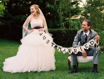 Just Married Wedding Banner Party Decorative Flags Banners Just Married Wedding Banner Party Decorative Flags Banners