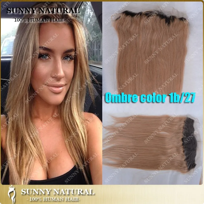 

swiss ombre lace frontal pieces honey blonde 27 with dark roots brazilian lace frontal closure Natural hairline silky straight, N/a