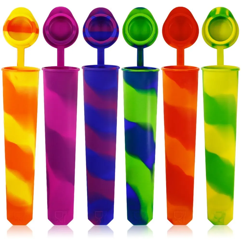 Reusable Food Grade Silicone Ice Pop Molds Bpa Free Freezer Popsicle Mold Reusable Sticks Ice 9660