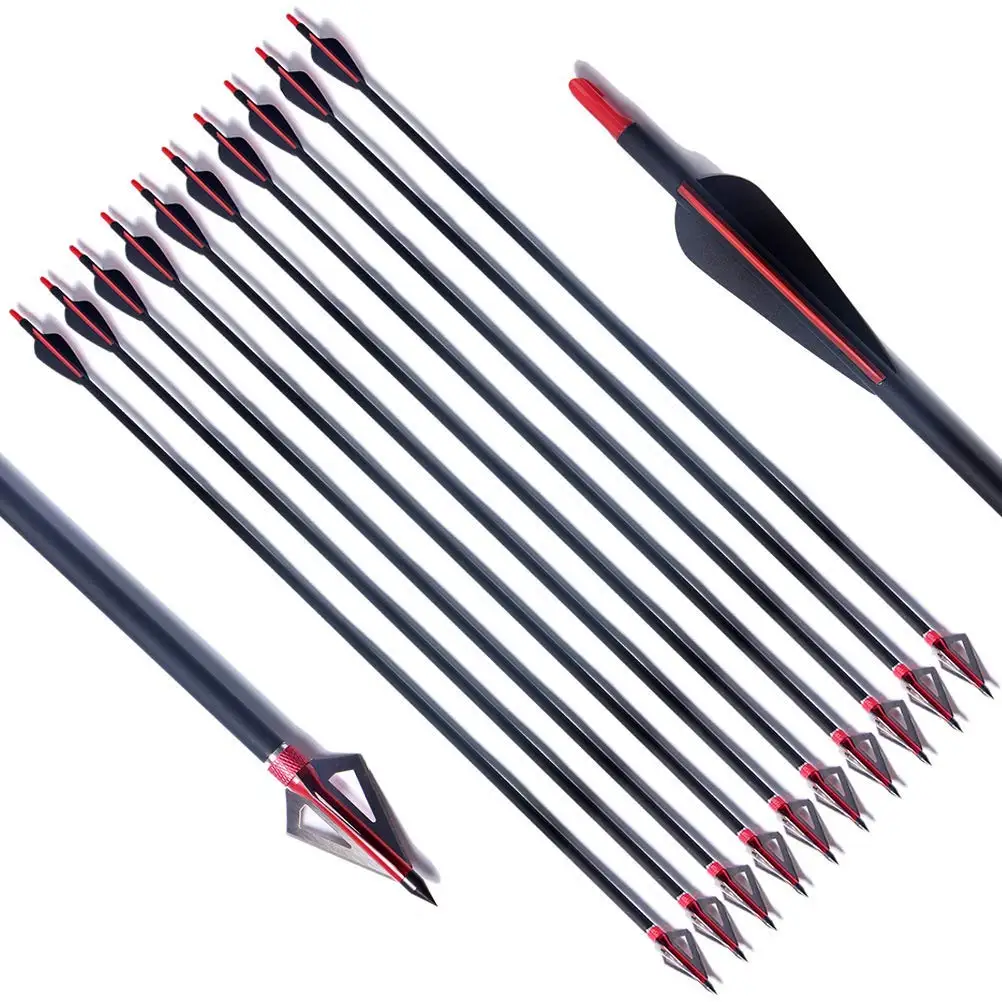 12pcs Archery Practice Target Arrow Fletched 3 Vanes for Compound /& Recurve Bow PG1ARCHERY 32 Inch Fiberglass Arrows