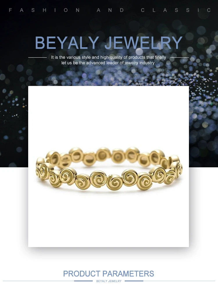 Fashion Jewelry Silver Volume Spiritual Bracelet 18k Gold Plating