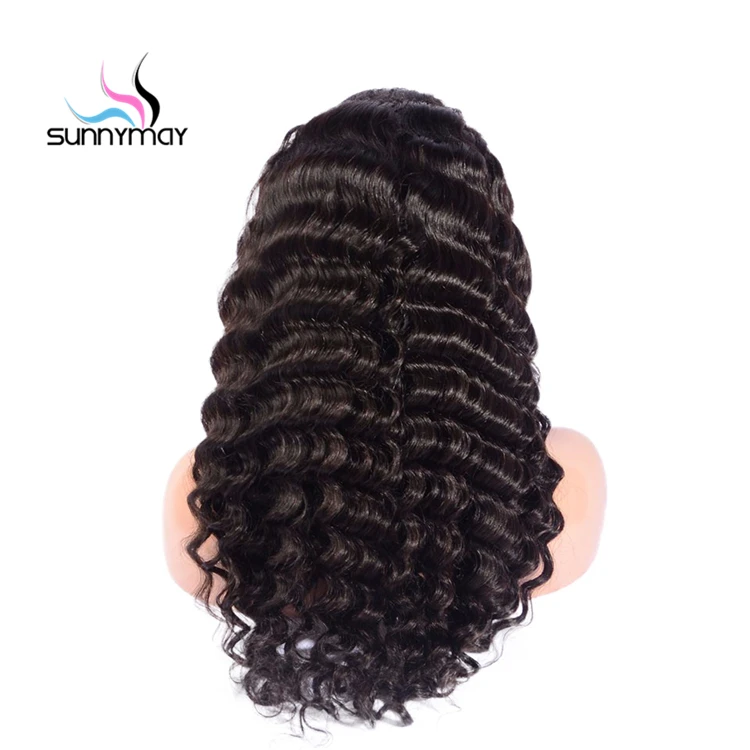 

Sunnymay 300% Density Natural Color Deep Wave Lace Front Wig Indian Remy Lace Wig With Baby Hair, Natural color;can be dyed