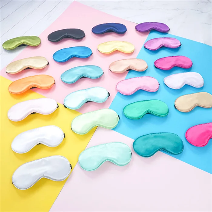

High quality 16 colors Sleeping Mask Custom Design Printed Factory Hot Sale Cotton Cooling Silk 3D Sleep Eye Mask, As shown
