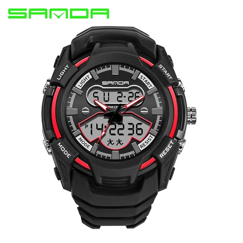 

Sanda Sport Electronic Wrist Watches Men Military Digital Watch Shock Waterproof Shockproof Wristwatches Band Rubber LED Saat