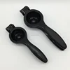 MOQ:500pcs--Black TPR Rubber Handle Manual Aluminium Alloy Lemon/Lime/Orange/Citrus Squeezer/Presser/Juicer With Customized Logo