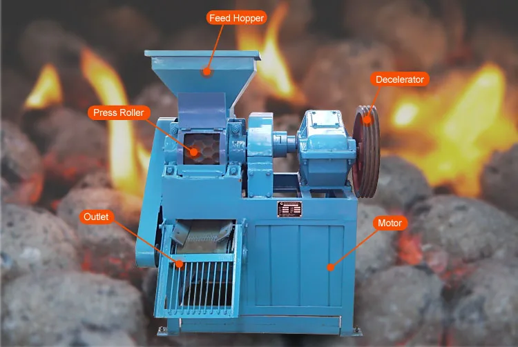 Factory price small coal ball biomass sawdust rice husk chracoal briquette making machine