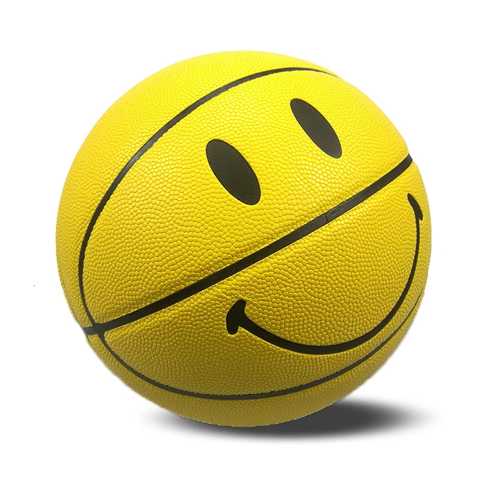 

Basketball training yellow smile boy custom LOGO/COLOR/SIZE basketball, Customize color