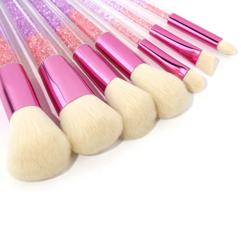 Wholesale Make Up Brushes 7 Pieces Soft Blue Hair Makeup Brush Set With