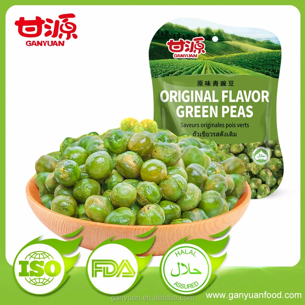 
Chinese Crispy Snacks Garlic Flavor Green Peas 