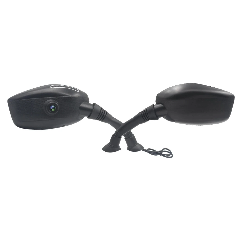 Full Hd 1080p Wifi Dual Lens Rear View Camera For Motorcycle Mirror