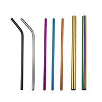 

Hot Styles Stainless Steel Colorful 12mm Metal Straw, Bent Drinking Straw