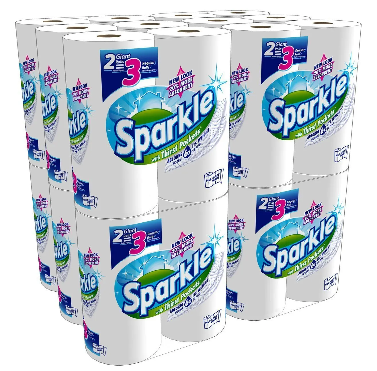Sparkle Paper Towels Giant Rolls Pick A Size, White (Packaging May Vary) (4...