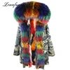 Winter Removable Raccoon Fur Lining Parka With Big Fur Collar