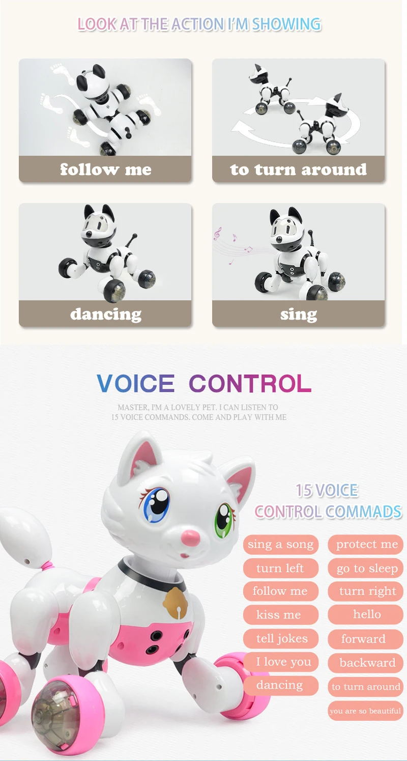 Intelligent Touch Induction Wireless Robot Dog Toy for Kids Boys and Girls Voice Walking Smart Dogs