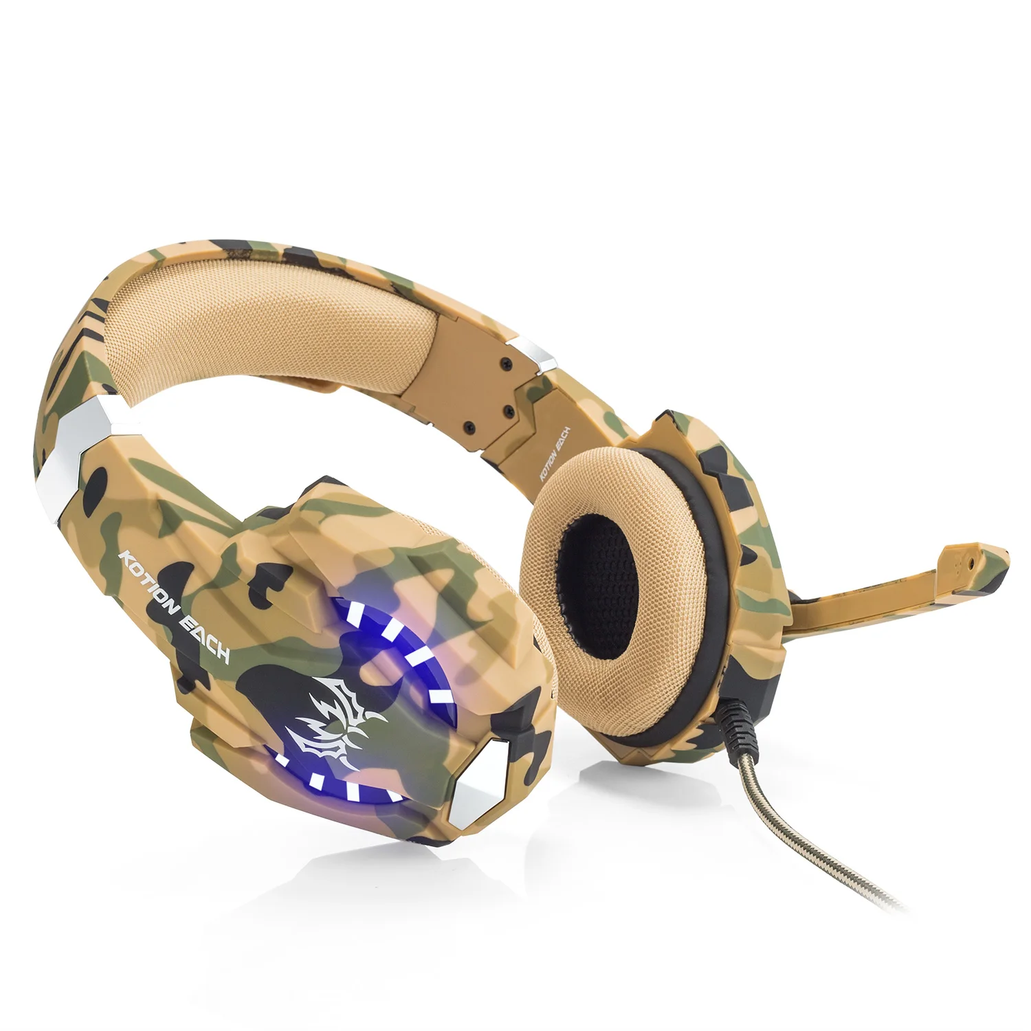 Kotion Each Camouflage G9600 Gaming Headset Noise Cancelling Wired Headphones With Mic For Ps4