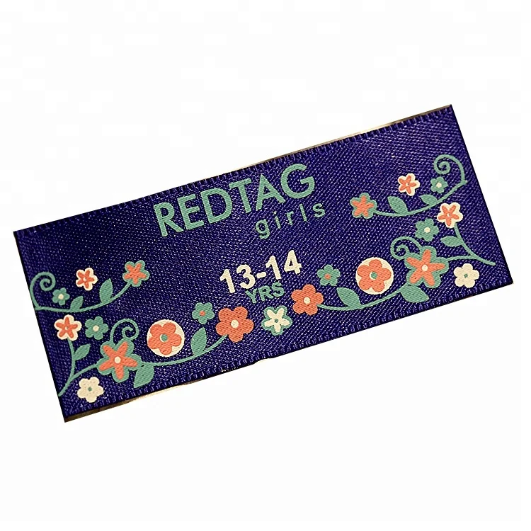 

Custom private printing wash care label satin label for cloth, Customized designs