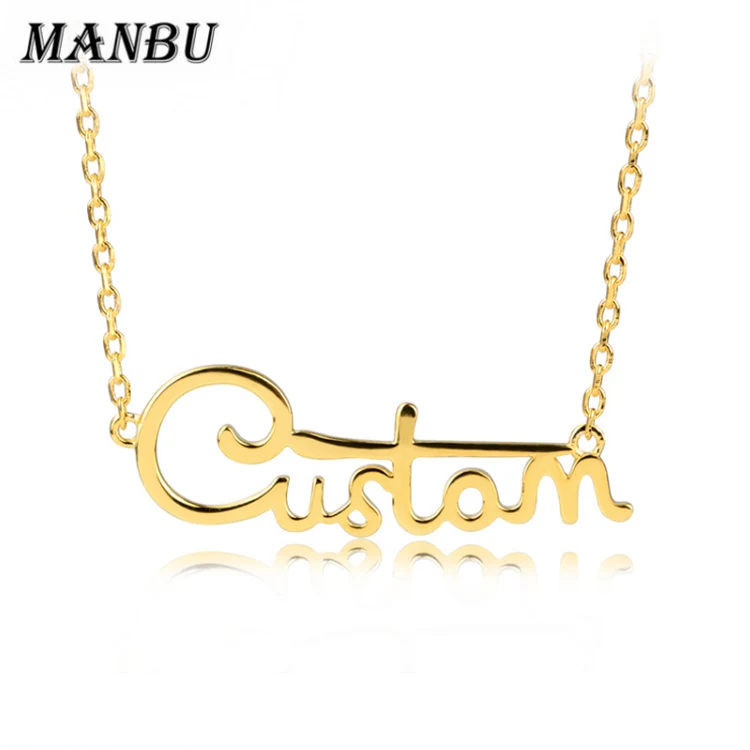 

14 k gold name necklaces JN7682-P, Picture
