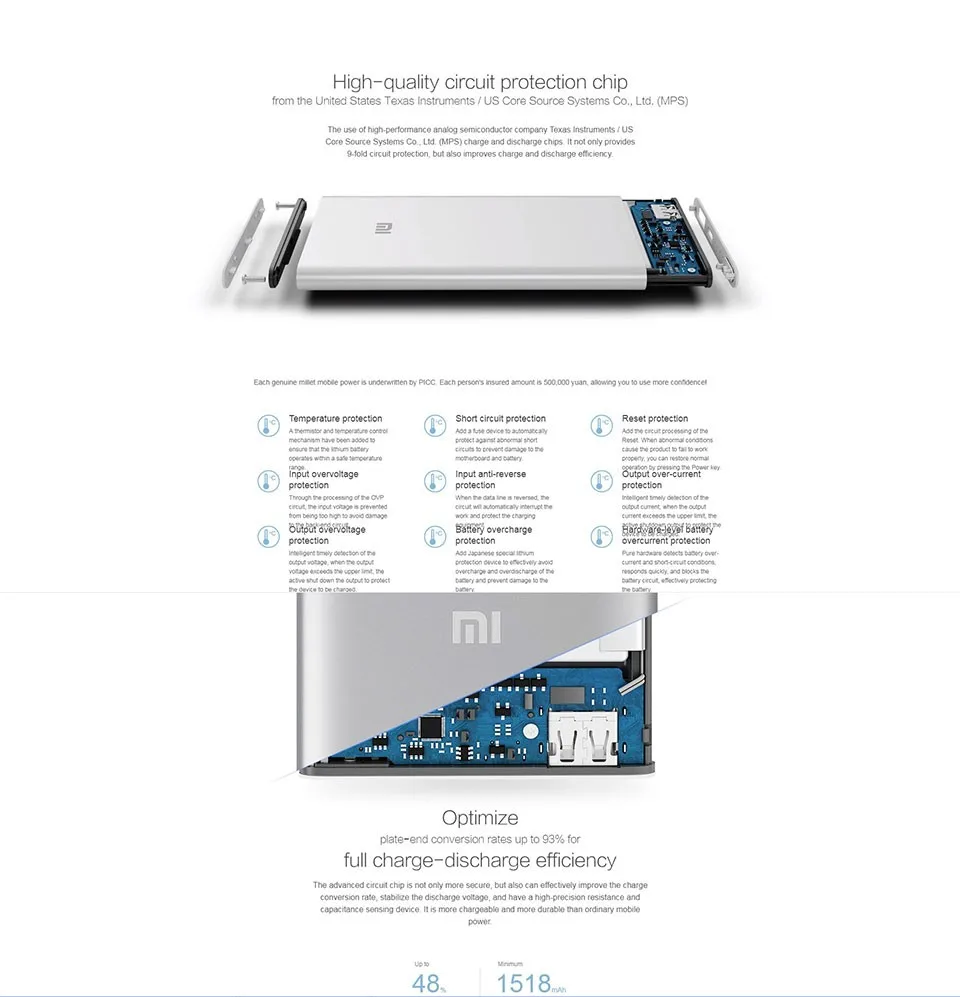 Original Xiaomi Mobile power bank 2 10000mah global versionQuick Charge 2.0 Portable Charger with Micro USB Input - ANKUX.COM