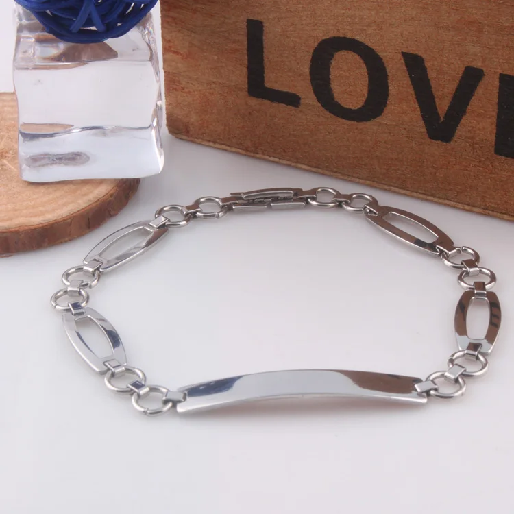 

Cheap Personalised Stainless Steel Bracelets, Silver