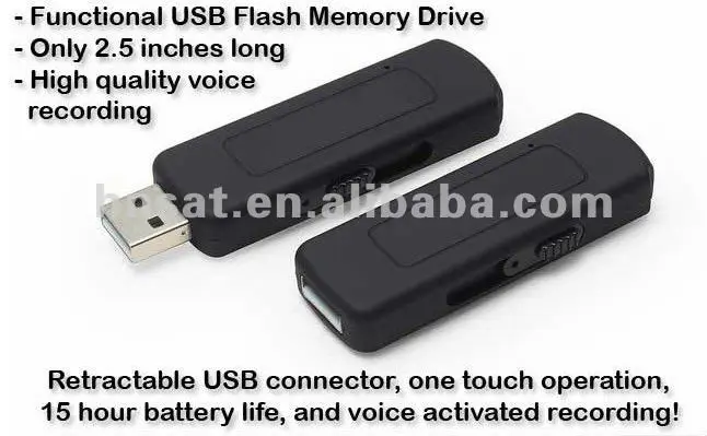 USB Spy Sound Activated Recording Device Voice Recorder