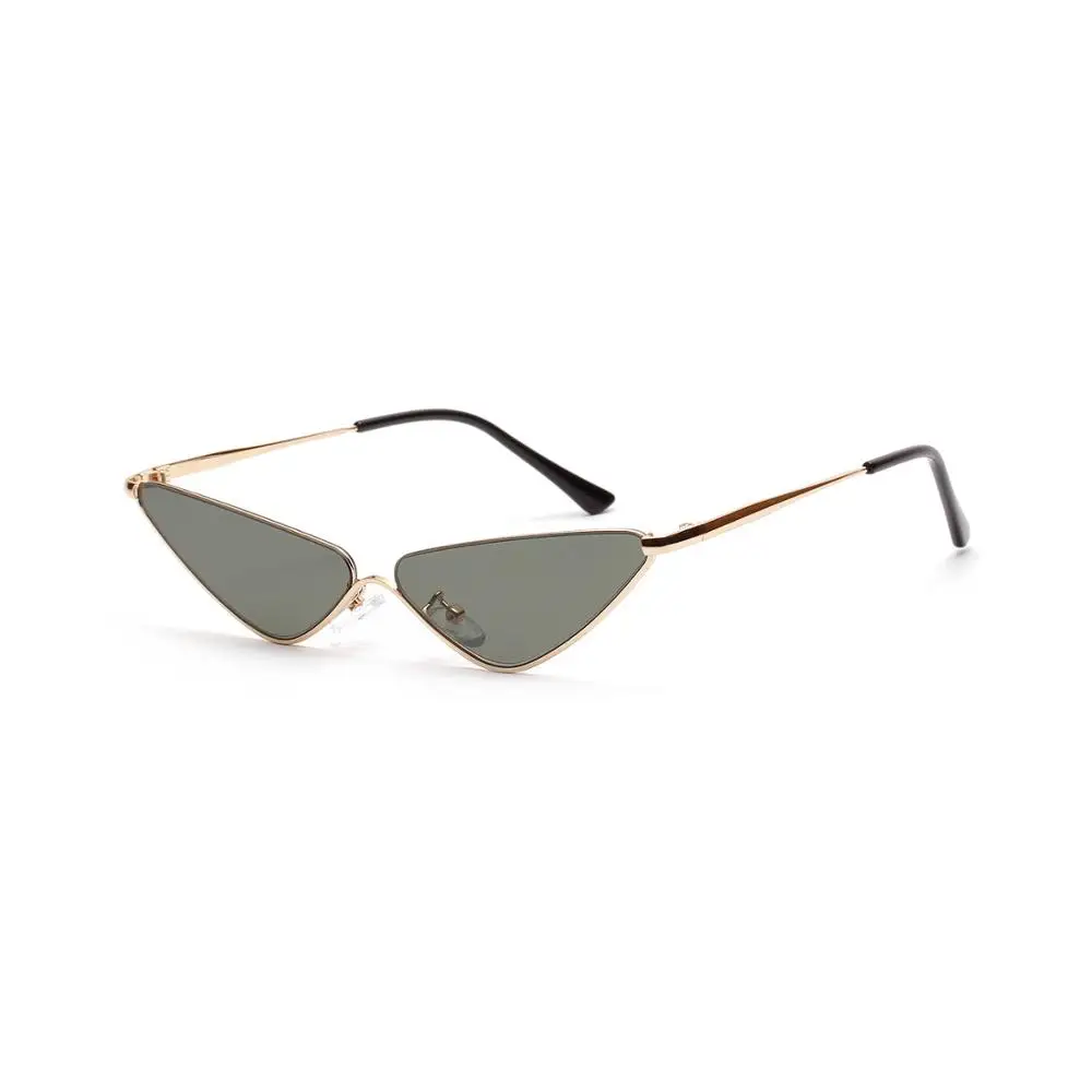 

Fashionable High Quality Metal Small Frame Sunglasses Light Sun Glasses Triangular Special Design Shades, 3 colors