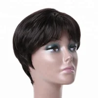 

Pixie Cut Wig 1B Color Short Synthetic Wig Short Hair for Black Women