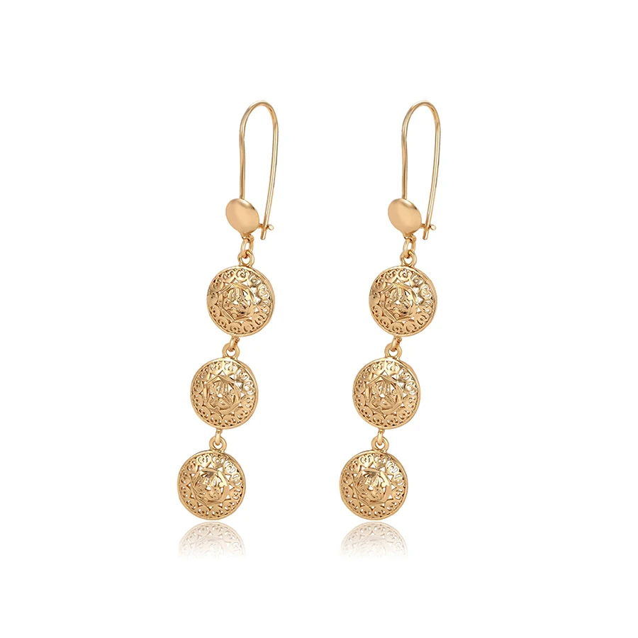 

96820 Hot sale popular girl's jewelry copper alloy 18k gold color drop earrings