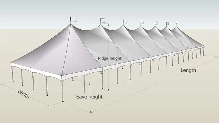 COSCO Aluminium and Pvc coated Custom Size 40ft Pick Up tent Business Marquee Outdoor Pole Tents