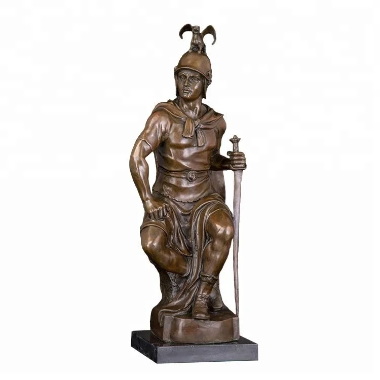 

DS-426 Large Bronze Medieval Imperial Warrior knight Statue Antique Soldier Sculpture and Figurine for Decoration Business Gift
