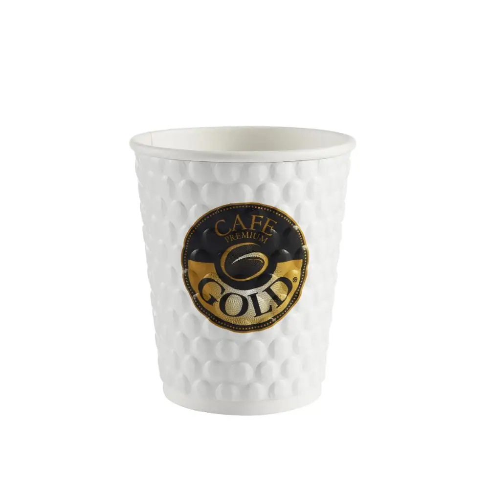
8oz Dot Embossed Paper Cup Free Samples Disposable Hot Coffee Paper Cup 