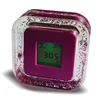 promotional novelty four side electronic digital liquid clock with floate
