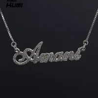 

Silver Necklace Name Charm Diamonds Girls Necklace