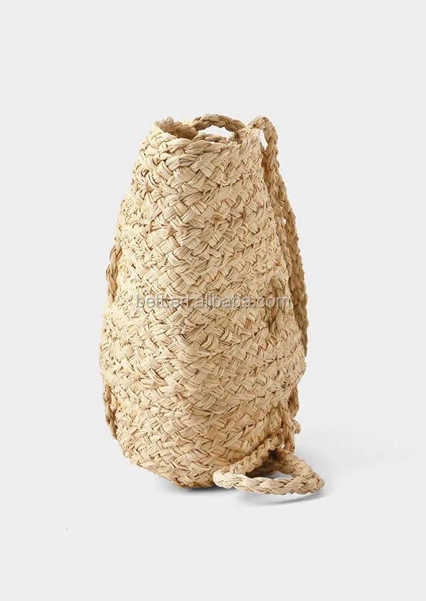 Handmade Natural Raffia Straw Beach Bag Summer Straw Basket Shoulder