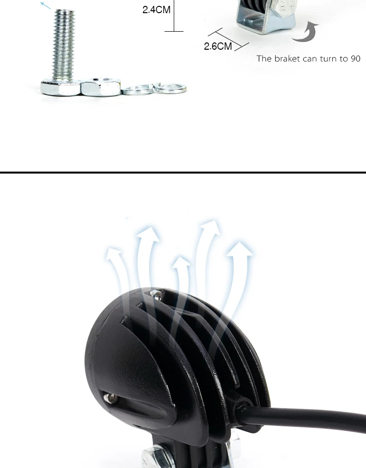 Factory wholesale Round motorcycle LED headlight 10w 12v led fog lamp