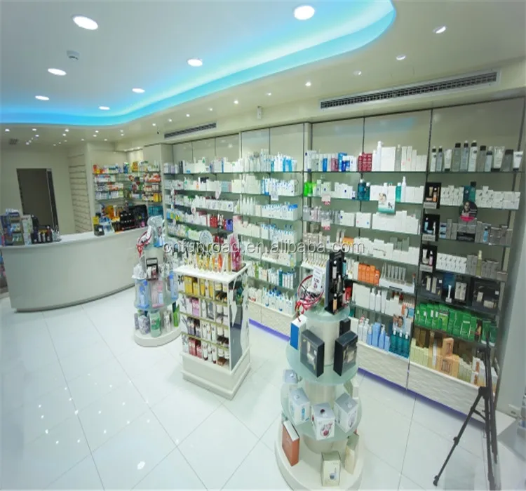 interior design pharmacy store display modern retail store fixtures