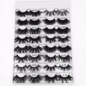 Wholesale Make Own Brand Private Label Crisscross Big Dramatic Volume Full Strip Thick 100% Mink 25mm Eyelashes 3D Mink Eyelash 2