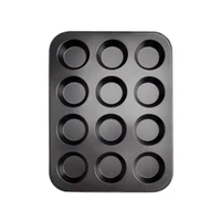 

Non-stick Carbon Steel 12 Cup Muffin Pan,Round Cupcake Baking Pan