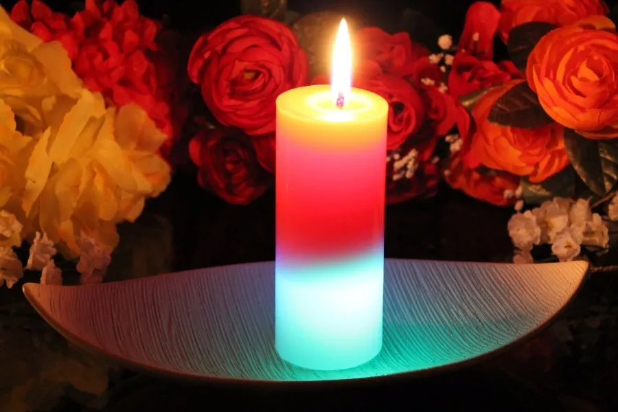 Artificial Battery Operated Moving Magic Flame Led Candle With Real